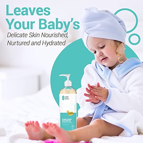Hand Over Heart Plant Derived Baby Shampoo And Body Wash - Hypoallergenic Bath Soap - Tear Free, Mild And Gentle For Baby's Sensitive Skin - Cleans, Moisturizes And Soothes, Calming Relaxing Scent #TOP3