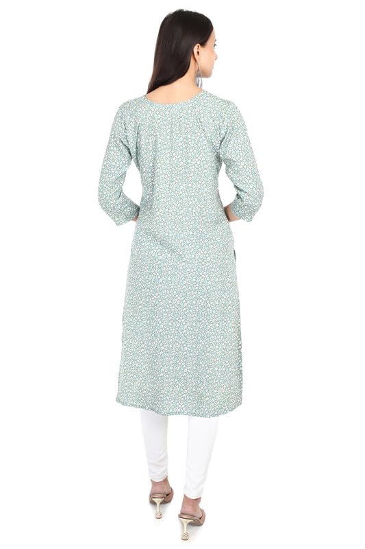 Image of Women's Rayon Kurta - Ethnic Wear Straight Kurti for Daily, Office & Festive Use