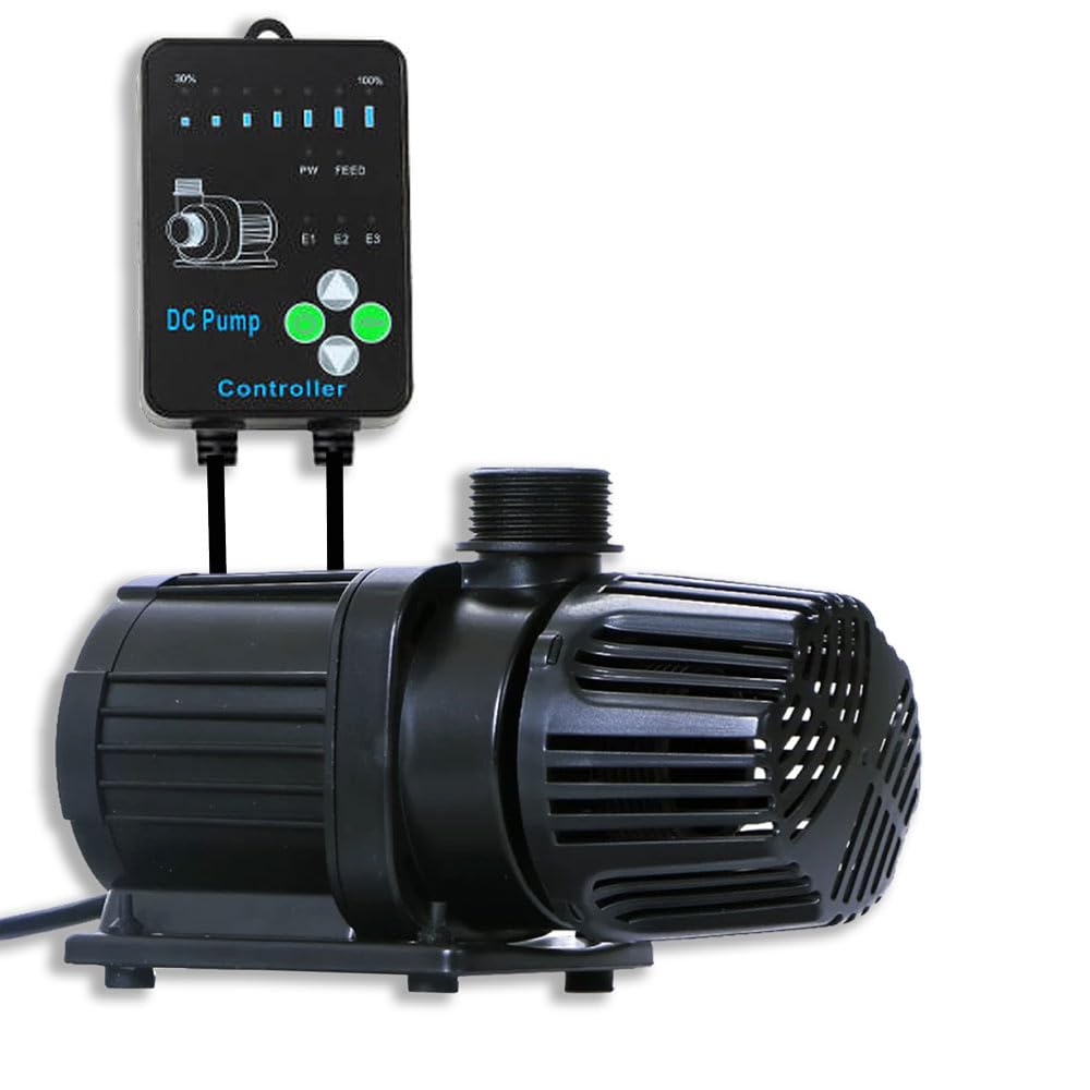 eco-filtration Hsbao Variable Flow DC Pond Pump – Energy-Efficient & Adjustable Pond Pump (12000L/H, Max) – External & Submersible Use