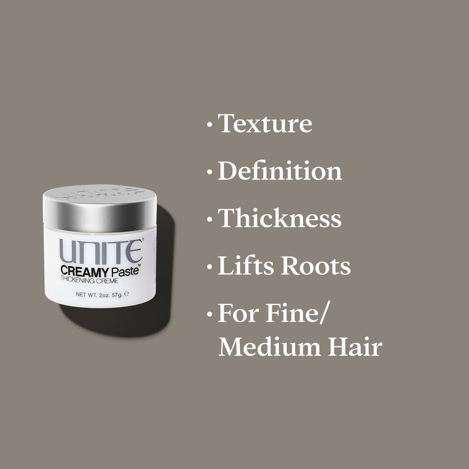 UNITE Hair – CREAMY Paste – Versatile Styling Paste for Texture, Definition & Buildable Hold – Adds Thickness & Piecey Separation – 2 Oz