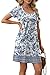 OFEEFAN Beach Vacation Clothes for Women Fashion Summer Flower Dresses for Women 2025 U Neck Coverup Beach T Shirts Dress wih Pockets Casual Sundresses Floral 08 L