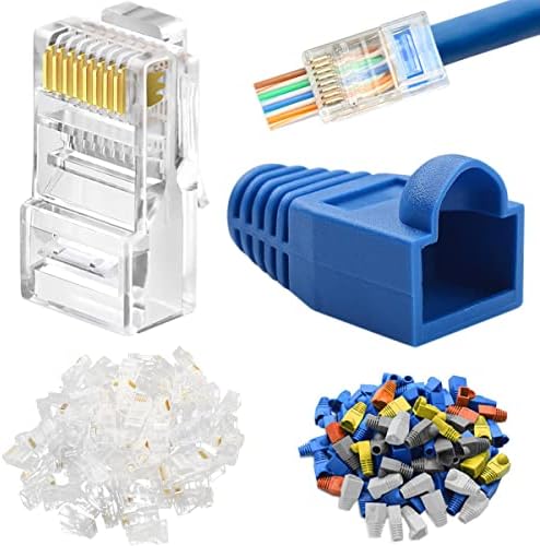 Connettori RJ45 Passanti VCELINK - 50 Pezzi Per CAT6/CAT5e | Placcati Oro | Per Cavo Ethernet - Foto 9