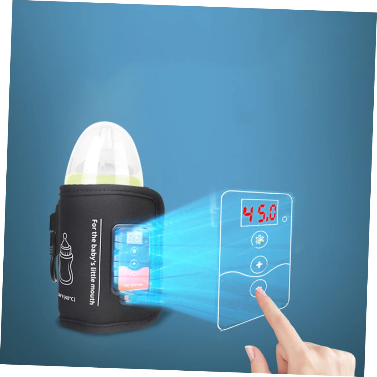 SHOWERORO Portable USB Milk Warmer Insulated Bottle Warmer for Breastfeeding Travel Bottle Heater Car Power Bank Compatible