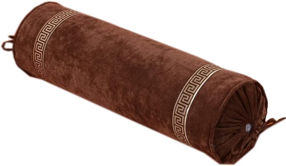 Decorative Sofa Throw Pillow Candy Round Roll Cervical Pillow Long Cervical Bolster Pillow Lumbar Support Pillow Cylinder Bolster Pillow for Neck & Legs Support (Red, 15×50CM)