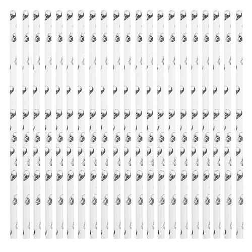 Pitillos de papel degradable calavera Halloween 100 pcs