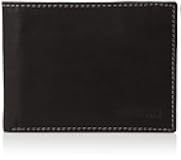 Men's Slim Leather Wallet with Extra Capacity Attached Flip Pockets