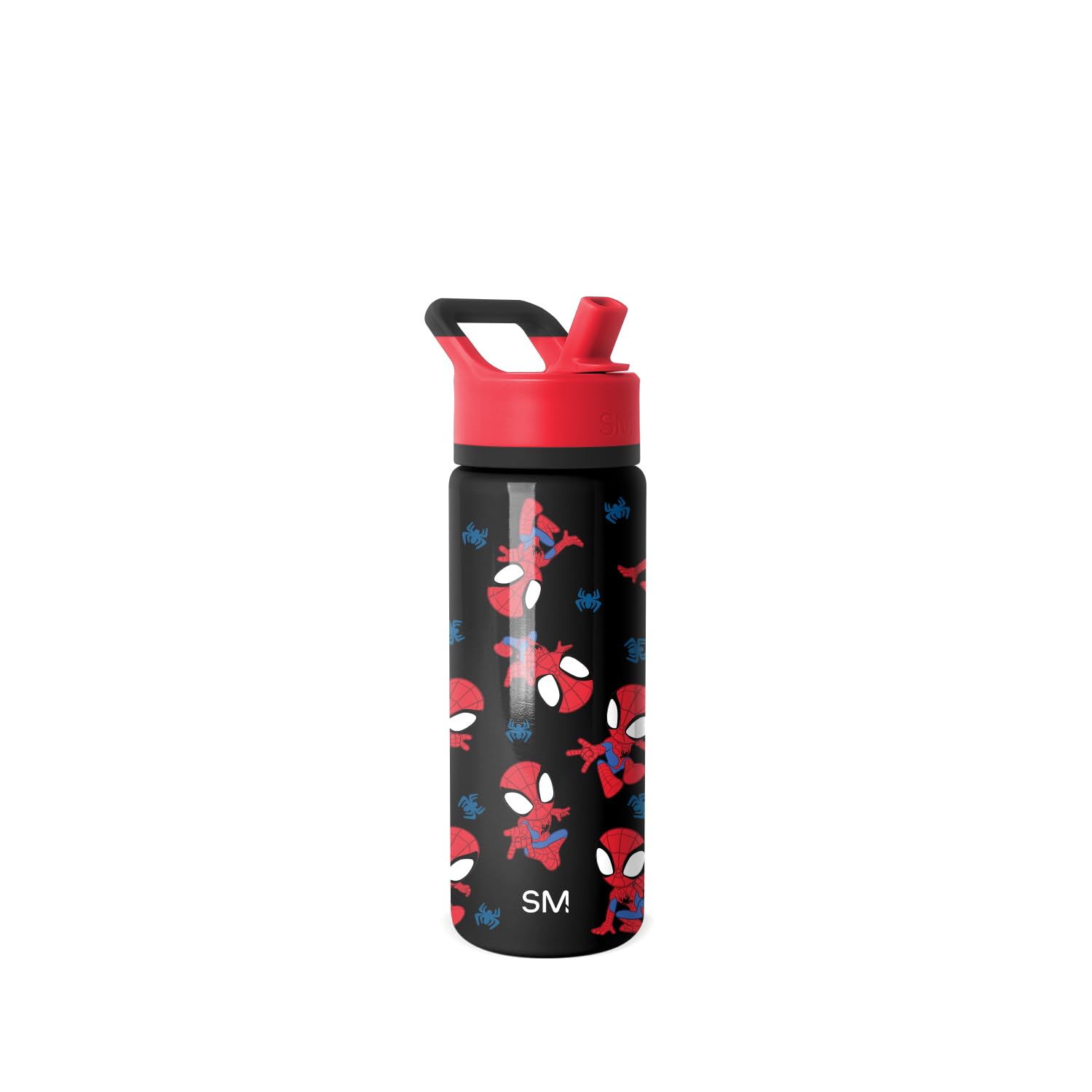 Simple Modern Marvel Spider Man Kids Water Bottle with Straw Lid | 18oz Insulated Stainless Steel Kids Tumbler &amp; Spill Proof Toddler Cup for School, Girls, Boys | Summit | Go Spidey Go