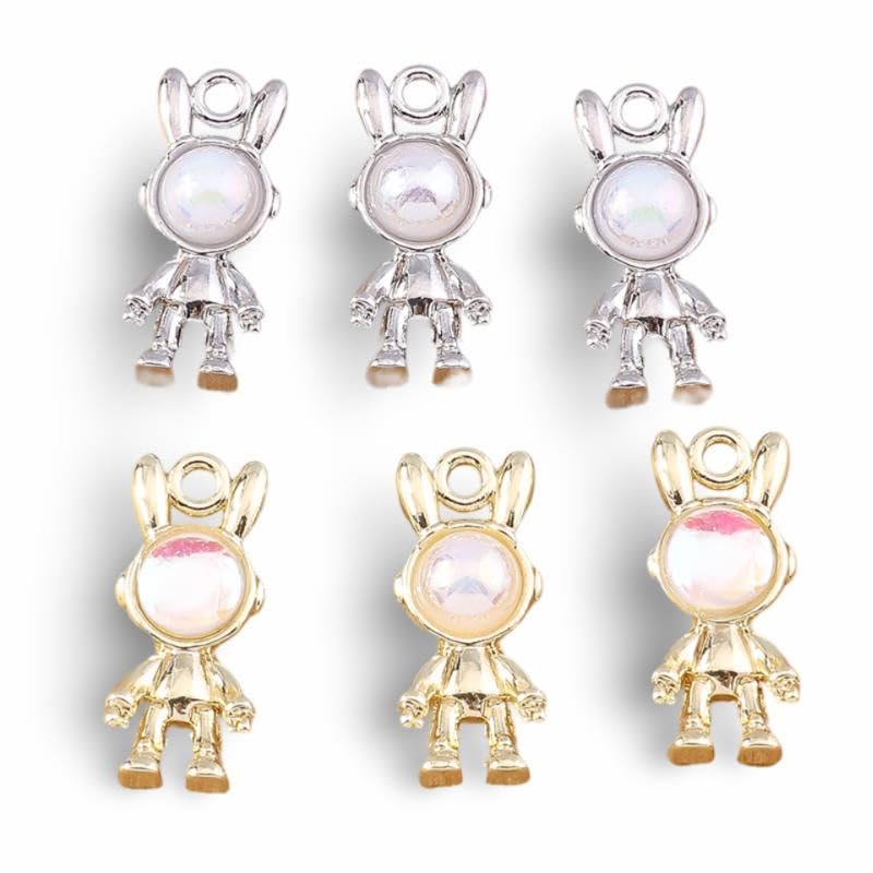 Pendentifs lapin en cristal pour personnaliser vos bijoux faits main lors d'ateliers DIY