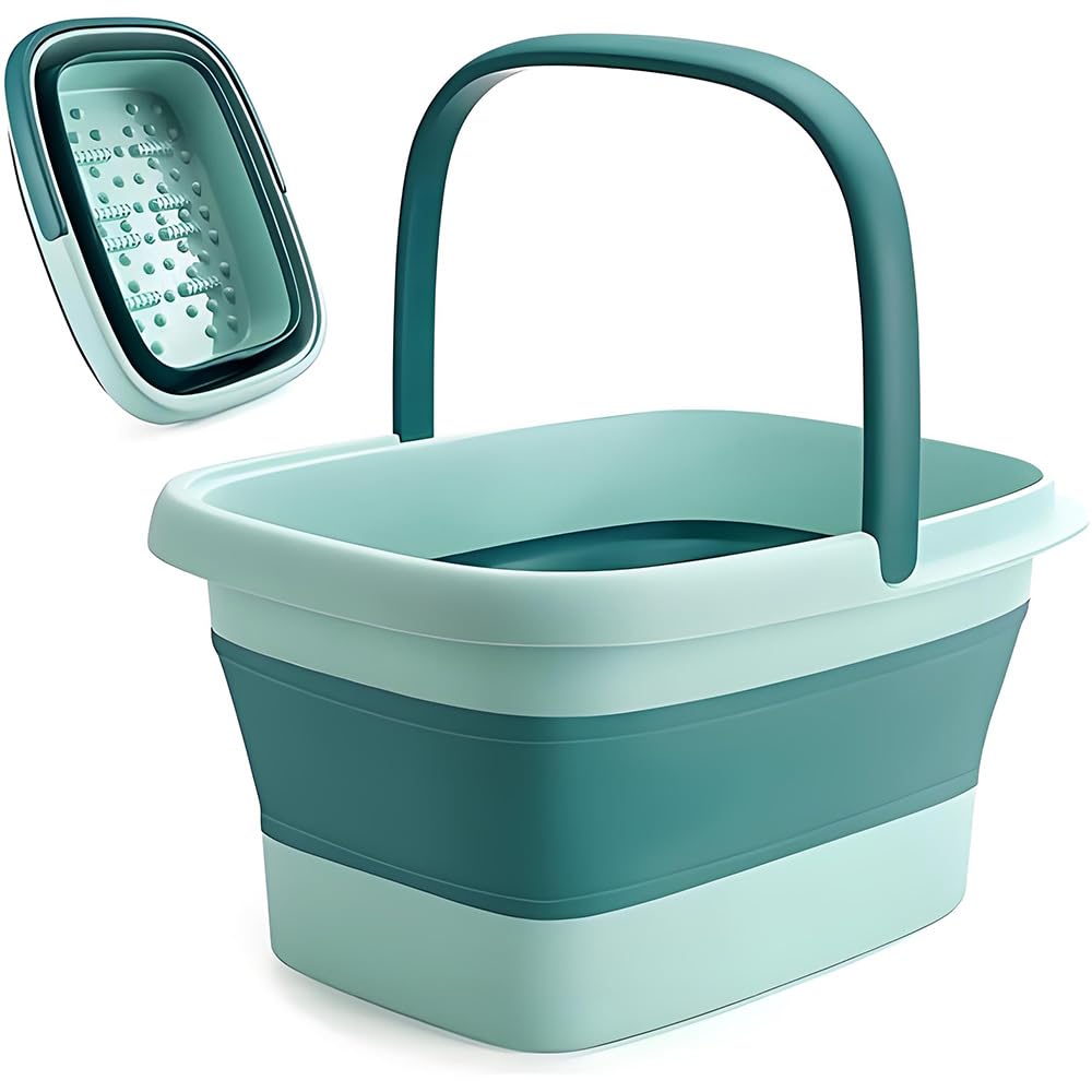 Bain de Pieds Pliable Avec Massage, 15 L - Seau Grand Pour Soulager le Stress et la Fatigue