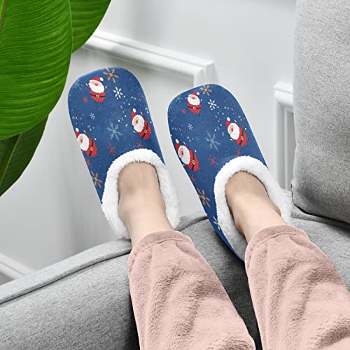 Snow Santa Claus Christmas House Slippers Warm Fuzzy Slipper Socks With Grippers Mens Womens Soft Comfy Lined #TOP4