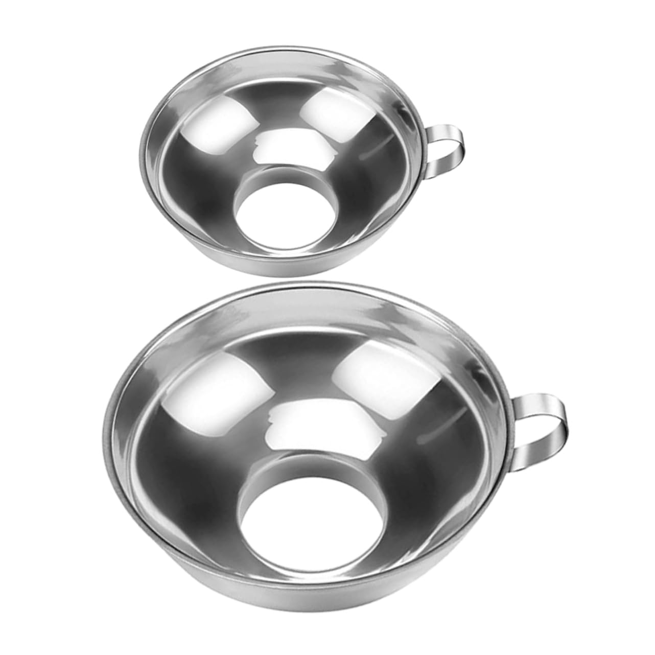 ABOOFAN 4 Set Imbuto in Acciaio Inossidabile Imbuto Di Riempimento Per Conserve Per Uso Cucina Del Barattolo Di Imbuti Da Cucina A Bocca Larga Silver 2 Pezzi * 4