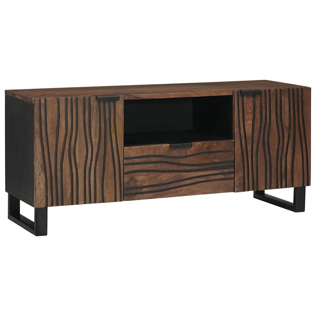 Mobile basso per TV, montaggio a parete, in noce, 105 x 33 x 46 cm