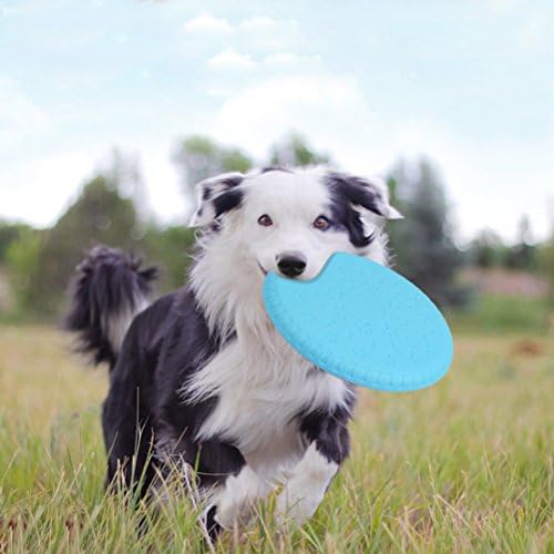 BUYGOO 2 Packs of Dog Frisbee InteractiveToy for Small Middle and Large Dogs 1OO% Non-toxic Rubber Frisbees Dog Flying Toy Disc for Training Outdoor&Indoor(18cm & 22cm)