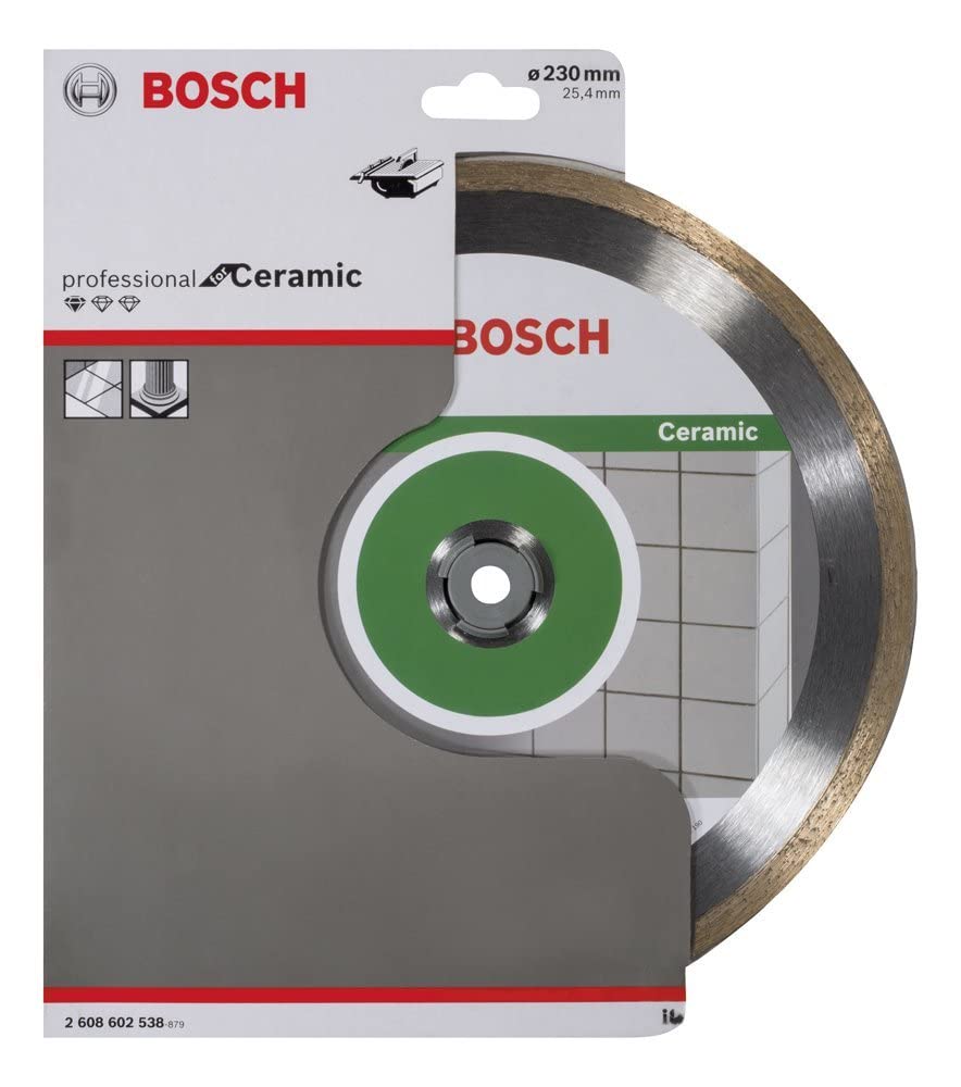 Bosch Professional 1 x Disco Tronzador de Diamante Standard for Ceramic, para Piedra, Azulejos, Cerámica, Ø 230 x 25.40 x 1.6 x 7 mm, Accesorios para Cortadores de Azulejos
