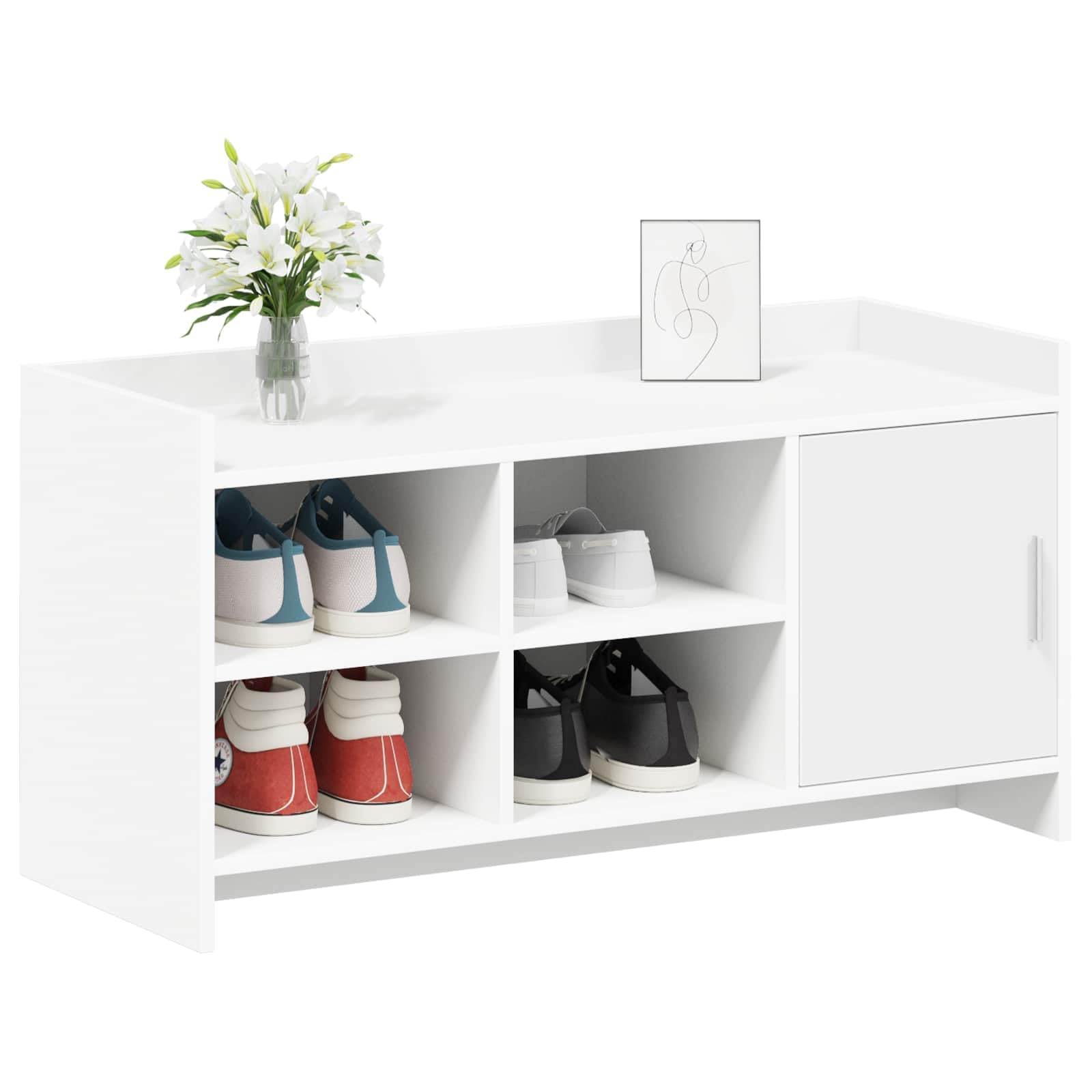 SYDE Szafka na buty biała 100 x 39,5 x 51 cm drewno inżynieryjne