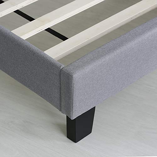 FURINNO Laval Button Tufted Upholstered Platform Bed - King (Glacier)