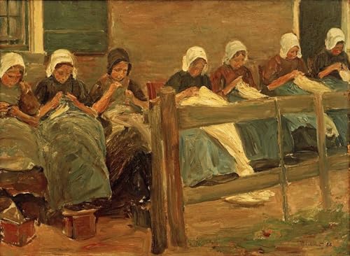 Max Liebermann Couseuses à Huyzen Poster image déco d'art murale tableau toile