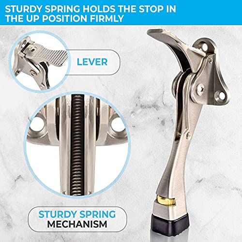 Easy Pedal Kick Down Door Stop Stopper Easy Step Door Kick Doorstop,Premium Quality,Height-Adjustable Rubber Foot,4 Inch #TOP4