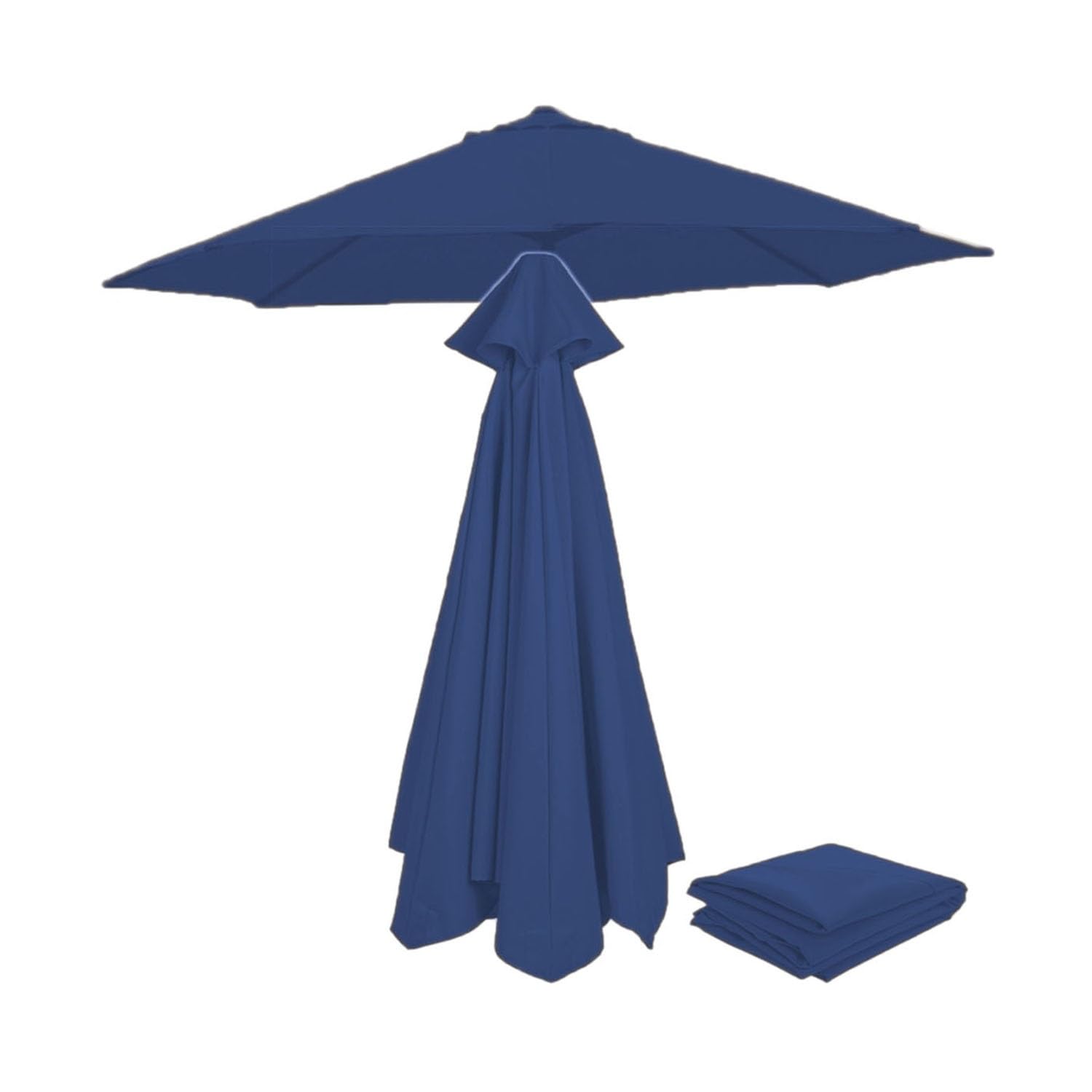 Outdoor Parasol Umbrella Replacement Cover 8.9ft Replacement Umbrella Canopy, Garden Parasol Fabric Cover 2.7m/8 Ribs 3.0m patio umbrella Replacement Cloth UV 30+Protection (Color : Navy blue, Size