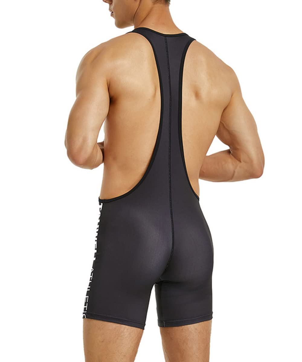 Chaleco de levantamiento de pesas para hombre, leotardo de lucha libre, traje corto de triatlón