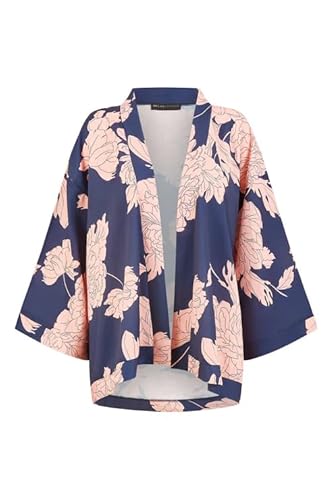 Yumi Navy Floral Blossom Print Kimono (Navy, 16)