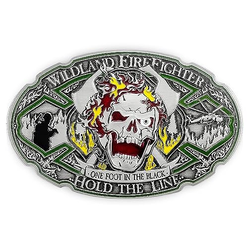 Armor Coin & Emblem - Custom Wildland Firefighter Belt Buckle | Large Belt Buckle for Men and Women Firefighters | Big Western-Style Buckle