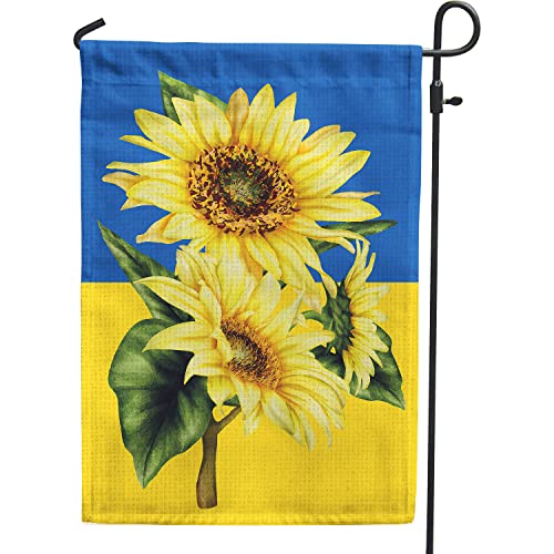 Ukraine Garden Flags,Sunflower Ukrainian Flag National Flower Flags 12x18Inch Double Sided Printing