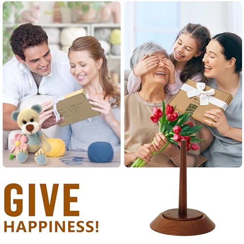 Image of BARVA Portable Chunky Yarn Holder 22 Lb | Smooth Bearing Spinner & Big Rubber Anti Slip Pads for Stability | European Wood Crochet Accessories | Compact Fiber Pro Tools | Top Crafts & Gifts for Women