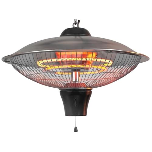 Eurom Partyzelt-Heizstrahler 2100 für Innenräume schwarz 2.100 W – elektrischer Heizstrahler (Carbonfaser, IP24, für Innenräume, Decke, Schwarz, Metall) - 4