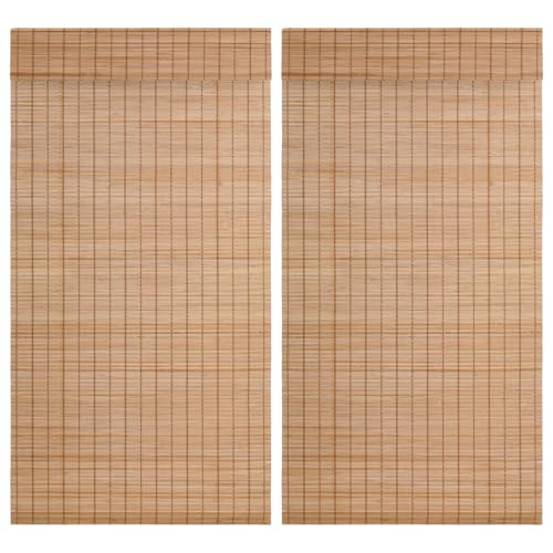 2 Pcs Cordless Bamboo Shades