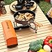 INFOOD Portable Butane Gas Camping Stove - 7500 BTU Compact Folding Design with Carry Bag for Backpacking, RV Trips, Picnic & Outdoor Indoor Cooking, Orange
