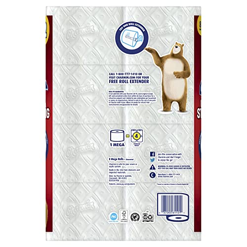 Image of Charmin Ultra Strong Mega Roll 2-Ply Toilet Paper, 264 Sheets Per Roll, 8 Rolls Per Pack, Carton Of 3 Packs