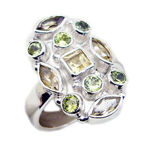 Bague en argent sterling citrine péridot symbole de votre amour