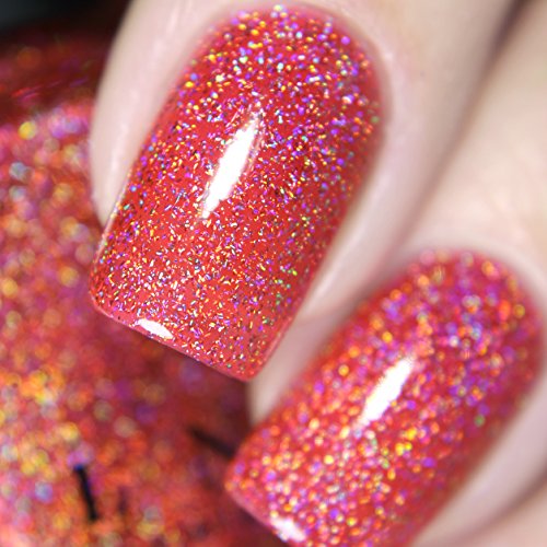 Image of ILNP Sunkissed - Bright Watermelon Holographic Sheer Jelly Nail Polish