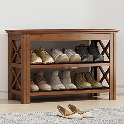 Bamboo Shoe Storage Bench (23.6" L x 11.2" W x 16.5" H) Cover