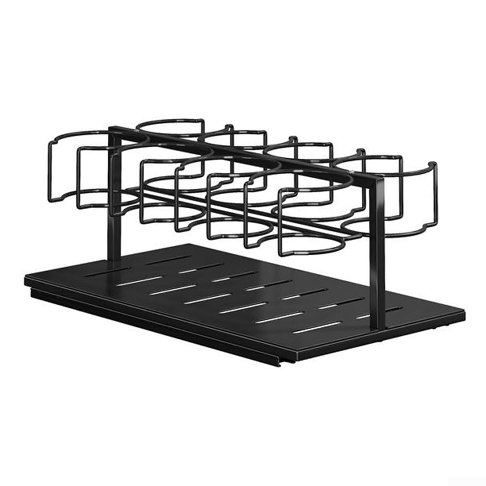 Portabottiglie da cucina espandibile in metallo con binari per 284 tazze da 1134 ml (nero) perfetto per uso domestico e ufficio