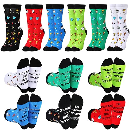 Shinymoon 6 Pairs Funny Soccer Socks for Men...