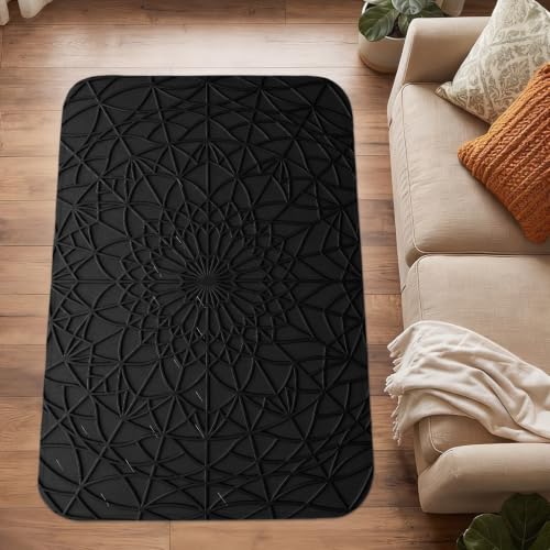 Alfombra geométrica de pelo bajo antimanchas fácil de limpiar para evitar polvo en el salón 5