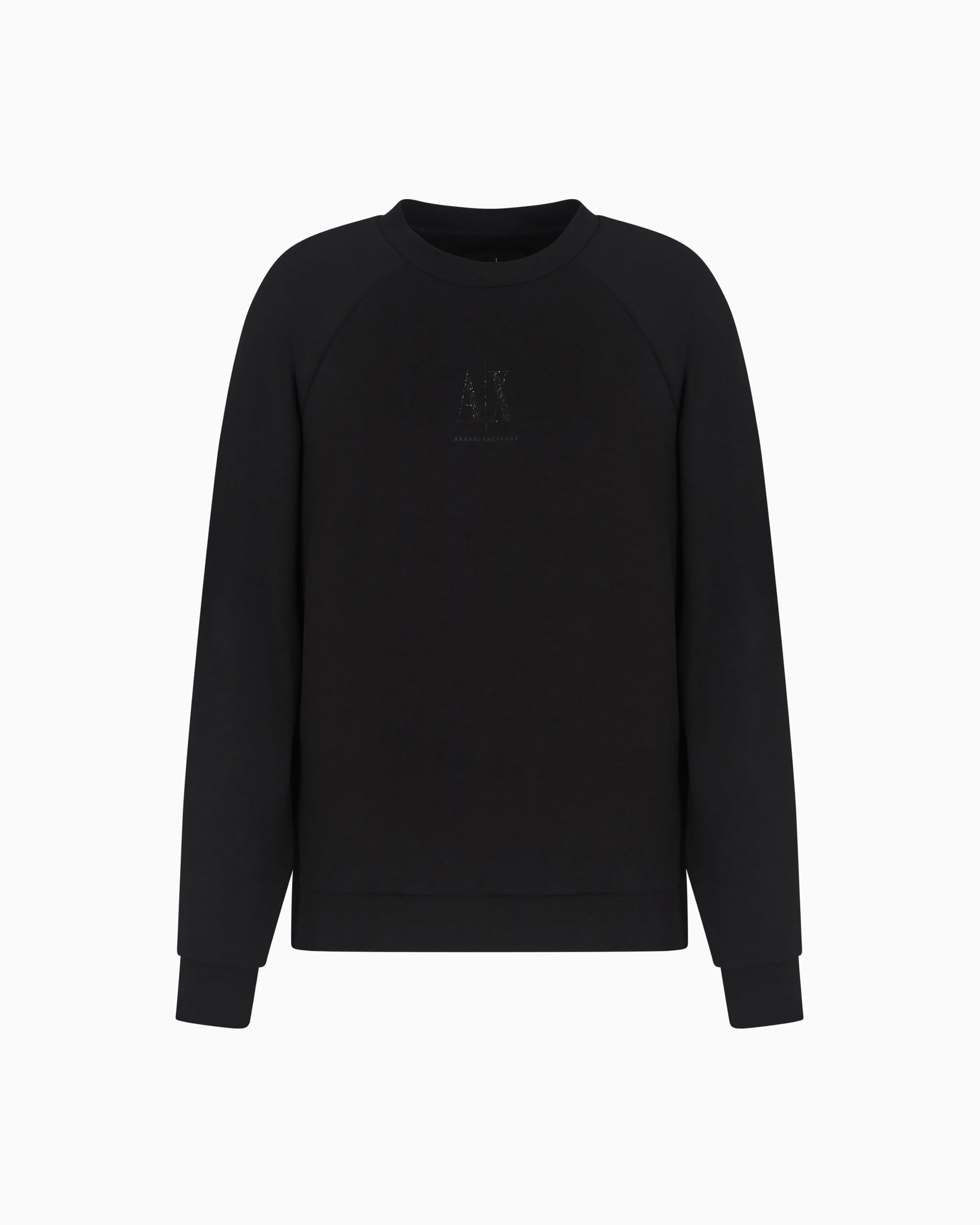 Armani Exchange Women's, Icon project, shiny logo, crewneck Sweatshirt, Black, S