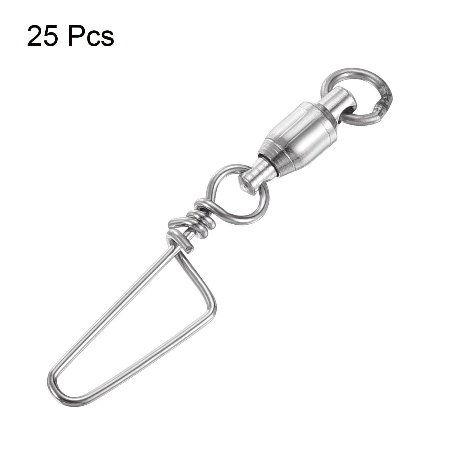 PATIKIL Fishing Snap Swivels, 25Pcs 28lbs Stainless Steel Ball Bearing Tackle for Saltwater Freshwater Fishing - Image 3