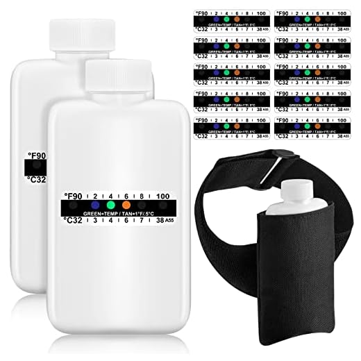 14 Pcs Urine Test Complete Kit 2 Portable Empty Bottles 10 Adhesive Temperature Test Strip Hidden Leg Strap Oxford Pouch Urine Test Bottles Temperature Test Urine Strip Sticker (Simple Style)