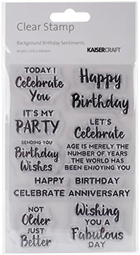 Kaisercraft Sentiments Background Stamp 4"x6"-birthday