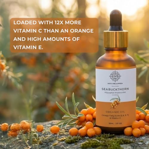 Image of Sea Buckthorn Oil 30ml For Skin & Hair Care | Omega 3,6,7 & 9 | 100% Pure & Organic | Boost Collegen & Natural Glow