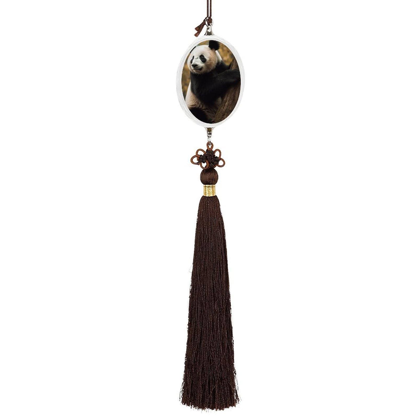 Crystal Auto Pendant Charms Ellipse Crystal Car Rear View Mirror Charms Animals on Tree Auto Hanging Interior Ornament Pendant Car Interior Accessories for Women Men CarCharms Decor
