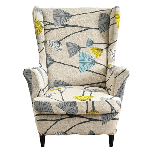 Ebeta Funda De Sillón Para Sillón Con Orejas Completo, Funda Reclinable De Orejero Diente De León