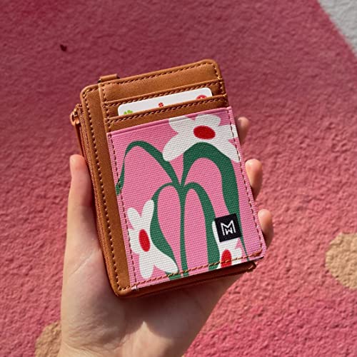 Image of Credit Card Holder Wallet for Women Slim Minimalist Wallet RFID Blocking Leather Wallets Elastic Front Pocket Wallet for Women with Zipper Pocket