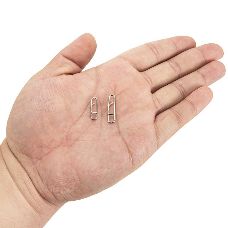 100 pcs Conectores de Gancho de Acero Inoxidable 15mm y 23mm miniatura 3