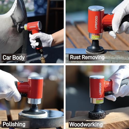 Pneumatic Mini Orbital Sander Grinder Polisher Kit, 2 inch Air Right Angle Surface Prep Tool with 41pcs Roll Lock Discs thumbnail 7