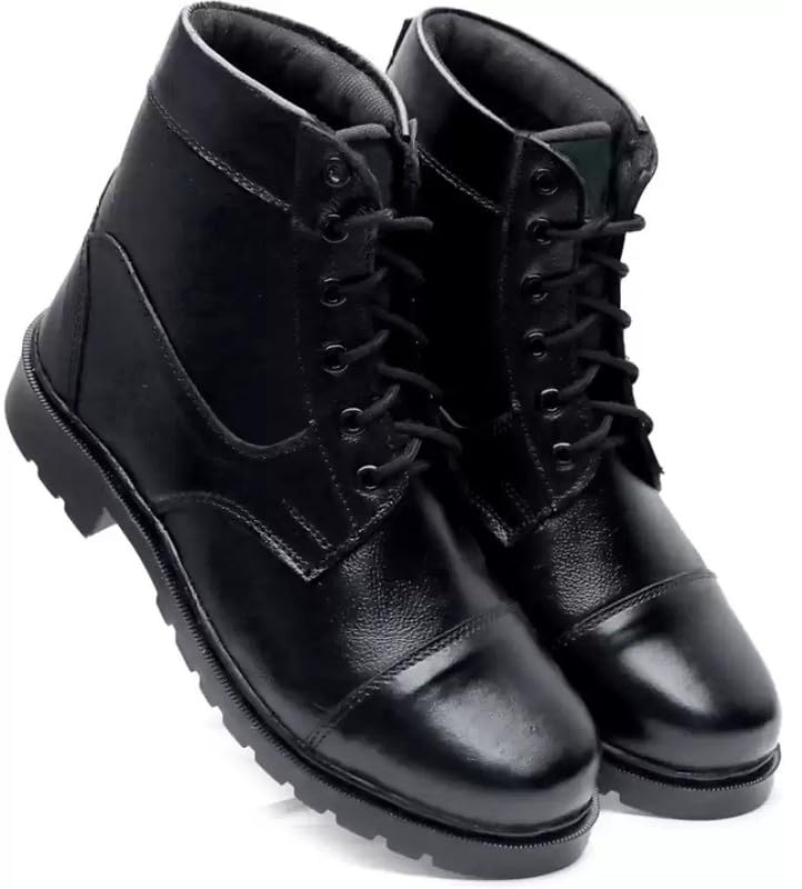 Red Eleven Shoes Men's Black Leather Lace Up Light Weight Army DR...