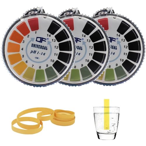 3 Stück PH-Testpapierrolle, PH Wert Rasen Messen Säure Basen Teststreifen papier Teststreifen für Wasser Und Speichel
